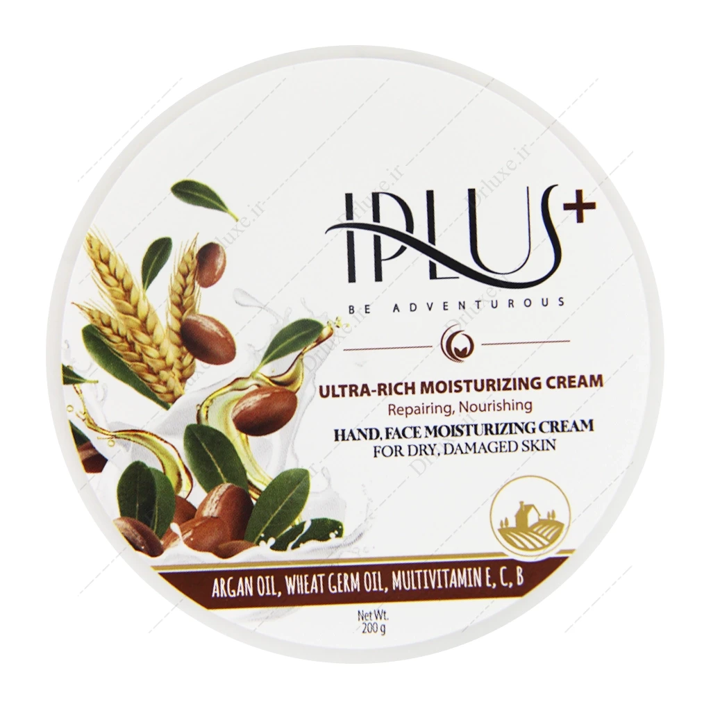 کرم مرطوب کننده روغن آرگان و جوانه گندم آی پلاس 200 گرم